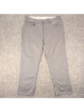 Denali Pants Mens 36x30 Gray Microfiber Chino 5 Pocket Casual Flat Front